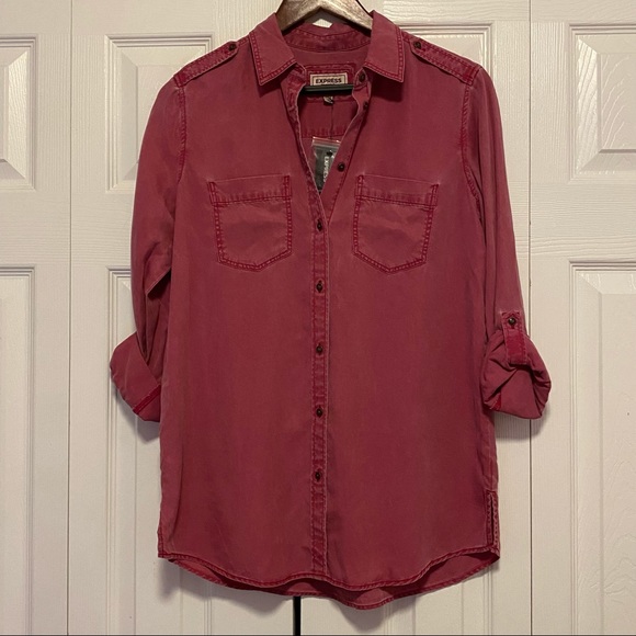 Express Tops - NWT Express boyfriend button down shirt small